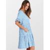image:imageANRABESS Dresses for Women Summer 2026 V Neck Ruffle Sleeve A Line Tiered Flowy Casual Trendy Mini Beach Dress with PocketsBlue White Floral