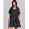 image:imageANRABESS Dresses for Women Summer 2026 V Neck Ruffle Sleeve A Line Tiered Flowy Casual Trendy Mini Beach Dress with PocketsDeep Navy Blue