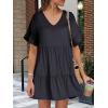 image:imageANRABESS Dresses for Women Summer 2026 V Neck Ruffle Sleeve A Line Tiered Flowy Casual Trendy Mini Beach Dress with PocketsDeep Navy Blue