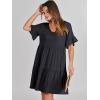image:imageANRABESS Dresses for Women Summer 2026 V Neck Ruffle Sleeve A Line Tiered Flowy Casual Trendy Mini Beach Dress with PocketsDeep Navy Blue