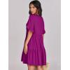 image:imageANRABESS Dresses for Women Summer 2026 V Neck Ruffle Sleeve A Line Tiered Flowy Casual Trendy Mini Beach Dress with PocketsFuchsia