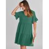 image:imageANRABESS Dresses for Women Summer 2026 V Neck Ruffle Sleeve A Line Tiered Flowy Casual Trendy Mini Beach Dress with PocketsGreen