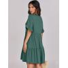 image:imageANRABESS Dresses for Women Summer 2026 V Neck Ruffle Sleeve A Line Tiered Flowy Casual Trendy Mini Beach Dress with PocketsGreen