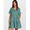 image:imageANRABESS Dresses for Women Summer 2026 V Neck Ruffle Sleeve A Line Tiered Flowy Casual Trendy Mini Beach Dress with PocketsGreen Blue Floral