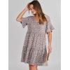 image:imageANRABESS Dresses for Women Summer 2026 V Neck Ruffle Sleeve A Line Tiered Flowy Casual Trendy Mini Beach Dress with PocketsKhaki Polka Dot Gray