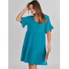 image:imageANRABESS Dresses for Women Summer 2026 V Neck Ruffle Sleeve A Line Tiered Flowy Casual Trendy Mini Beach Dress with PocketsLake Blue