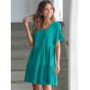 image:imageANRABESS Dresses for Women Summer 2026 V Neck Ruffle Sleeve A Line Tiered Flowy Casual Trendy Mini Beach Dress with PocketsLake Green