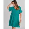 image:imageANRABESS Dresses for Women Summer 2026 V Neck Ruffle Sleeve A Line Tiered Flowy Casual Trendy Mini Beach Dress with PocketsLake Green
