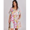 image:imageANRABESS Dresses for Women Summer 2026 V Neck Ruffle Sleeve A Line Tiered Flowy Casual Trendy Mini Beach Dress with PocketsMulticolour Floral