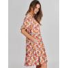 image:imageANRABESS Dresses for Women Summer 2026 V Neck Ruffle Sleeve A Line Tiered Flowy Casual Trendy Mini Beach Dress with PocketsOrange Floral