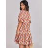 image:imageANRABESS Dresses for Women Summer 2026 V Neck Ruffle Sleeve A Line Tiered Flowy Casual Trendy Mini Beach Dress with PocketsOrange Floral