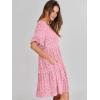 image:imageANRABESS Dresses for Women Summer 2026 V Neck Ruffle Sleeve A Line Tiered Flowy Casual Trendy Mini Beach Dress with PocketsPink Floral