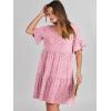 image:imageANRABESS Dresses for Women Summer 2026 V Neck Ruffle Sleeve A Line Tiered Flowy Casual Trendy Mini Beach Dress with PocketsPink Floral