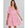 image:imageANRABESS Dresses for Women Summer 2026 V Neck Ruffle Sleeve A Line Tiered Flowy Casual Trendy Mini Beach Dress with PocketsPink Floral