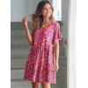 image:imageANRABESS Dresses for Women Summer 2026 V Neck Ruffle Sleeve A Line Tiered Flowy Casual Trendy Mini Beach Dress with PocketsRed Floral