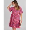 image:imageANRABESS Dresses for Women Summer 2026 V Neck Ruffle Sleeve A Line Tiered Flowy Casual Trendy Mini Beach Dress with PocketsRed Floral