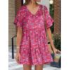 image:imageANRABESS Dresses for Women Summer 2026 V Neck Ruffle Sleeve A Line Tiered Flowy Casual Trendy Mini Beach Dress with PocketsRed Floral