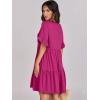 image:imageANRABESS Dresses for Women Summer 2026 V Neck Ruffle Sleeve A Line Tiered Flowy Casual Trendy Mini Beach Dress with PocketsRose