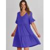 image:imageANRABESS Dresses for Women Summer 2026 V Neck Ruffle Sleeve A Line Tiered Flowy Casual Trendy Mini Beach Dress with PocketsRoyal Blue