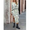 image:imageANRABESS Long Sleeve Midi Dresses for Women Fall Fashion Casual Vacation Crewneck Loose Split Striped Long Tshirts DressFloral Colorful