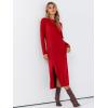 image:imageANRABESS Long Sleeve Midi Dresses for Women Fall Fashion Casual Vacation Crewneck Loose Split Striped Long Tshirts DressRed