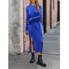 image:imageANRABESS Long Sleeve Midi Dresses for Women Fall Fashion Casual Vacation Crewneck Loose Split Striped Long Tshirts DressRoyal Blue