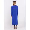 image:imageANRABESS Long Sleeve Midi Dresses for Women Fall Fashion Casual Vacation Crewneck Loose Split Striped Long Tshirts DressRoyal Blue