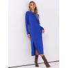 image:imageANRABESS Long Sleeve Midi Dresses for Women Fall Fashion Casual Vacation Crewneck Loose Split Striped Long Tshirts DressRoyal Blue