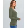 image:imageANRABESS Long Sleeve Shirts for Women V Neck Ribbed Knit Fitted Fall Basic Tshirts Going Out Tops 2026 Casual Trendy ClothesArmy Green