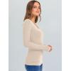 image:imageANRABESS Long Sleeve Shirts for Women V Neck Ribbed Knit Fitted Fall Basic Tshirts Going Out Tops 2026 Casual Trendy ClothesBeige