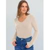 image:imageANRABESS Long Sleeve Shirts for Women V Neck Ribbed Knit Fitted Fall Basic Tshirts Going Out Tops 2026 Casual Trendy ClothesBeige