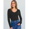 image:imageANRABESS Long Sleeve Shirts for Women V Neck Ribbed Knit Fitted Fall Basic Tshirts Going Out Tops 2026 Casual Trendy ClothesBlack