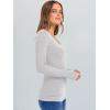 image:imageANRABESS Long Sleeve Shirts for Women V Neck Ribbed Knit Fitted Fall Basic Tshirts Going Out Tops 2026 Casual Trendy ClothesBright Grey