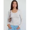 image:imageANRABESS Long Sleeve Shirts for Women V Neck Ribbed Knit Fitted Fall Basic Tshirts Going Out Tops 2026 Casual Trendy ClothesBright Grey