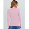 image:imageANRABESS Long Sleeve Shirts for Women V Neck Ribbed Knit Fitted Fall Basic Tshirts Going Out Tops 2026 Casual Trendy ClothesBright Pink