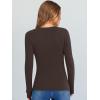 image:imageANRABESS Long Sleeve Shirts for Women V Neck Ribbed Knit Fitted Fall Basic Tshirts Going Out Tops 2026 Casual Trendy ClothesCoffee