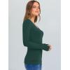 image:imageANRABESS Long Sleeve Shirts for Women V Neck Ribbed Knit Fitted Fall Basic Tshirts Going Out Tops 2026 Casual Trendy ClothesDeep Green
