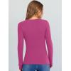 image:imageANRABESS Long Sleeve Shirts for Women V Neck Ribbed Knit Fitted Fall Basic Tshirts Going Out Tops 2026 Casual Trendy ClothesHot Pink