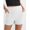 image:imageANRABESS Shorts for Women Summer Casual Elastic High Waist Lounge Comfy Dress Shorts with Pockets 2026 Beach Vacation ClothesWhite