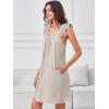 image:imageANRABESS Summer Dress for Women 2026 Casual Sleeveless Square Neck Ruffle Strap Beach Vacation Sundress with PocketsBeige