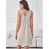image:imageANRABESS Summer Dress for Women 2026 Casual Sleeveless Square Neck Ruffle Strap Beach Vacation Sundress with PocketsBeige