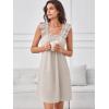 image:imageANRABESS Summer Dress for Women 2026 Casual Sleeveless Square Neck Ruffle Strap Beach Vacation Sundress with PocketsBeige