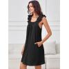 image:imageANRABESS Summer Dress for Women 2026 Casual Sleeveless Square Neck Ruffle Strap Beach Vacation Sundress with PocketsBlack