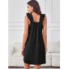 image:imageANRABESS Summer Dress for Women 2026 Casual Sleeveless Square Neck Ruffle Strap Beach Vacation Sundress with PocketsBlack