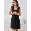 image:imageANRABESS Summer Dress for Women 2026 Casual Sleeveless Square Neck Ruffle Strap Beach Vacation Sundress with PocketsBlack