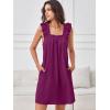 image:imageANRABESS Summer Dress for Women 2026 Casual Sleeveless Square Neck Ruffle Strap Beach Vacation Sundress with PocketsCoffee