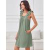 image:imageANRABESS Summer Dress for Women 2026 Casual Sleeveless Square Neck Ruffle Strap Beach Vacation Sundress with PocketsLight Green