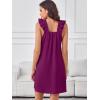 image:imageANRABESS Summer Dress for Women 2026 Casual Sleeveless Square Neck Ruffle Strap Beach Vacation Sundress with PocketsPurple