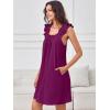 image:imageANRABESS Summer Dress for Women 2026 Casual Sleeveless Square Neck Ruffle Strap Beach Vacation Sundress with PocketsPurple