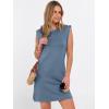 image:imageANRABESS Summer Dresses for Women 2026 Casual Crewneck Sleeveless Split WrinkleFree Mini Dress Beach Vacation Short SundressDenim Grey Blue